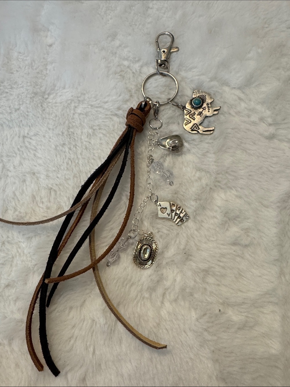 Boho Tassel Keychain with Western Charms